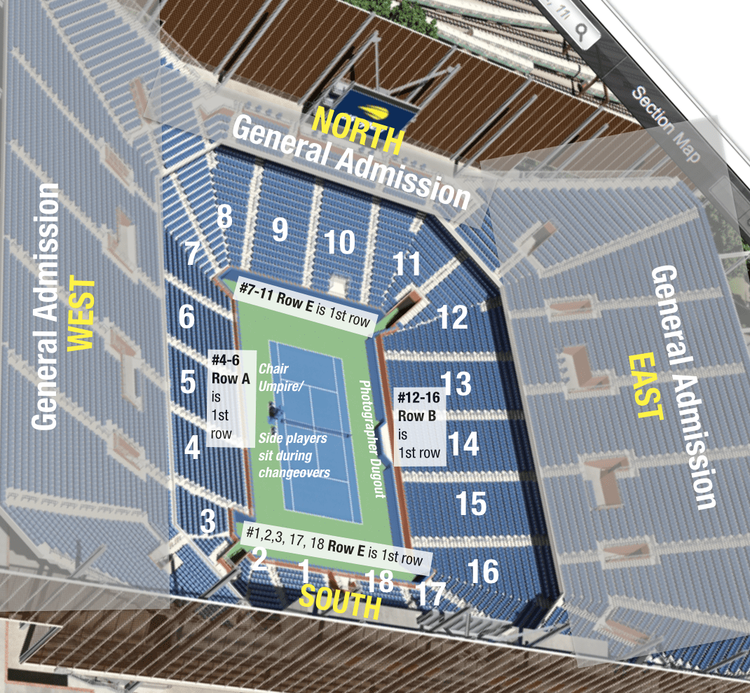 Arthur Ashe Stadium Courtside Seating Chart